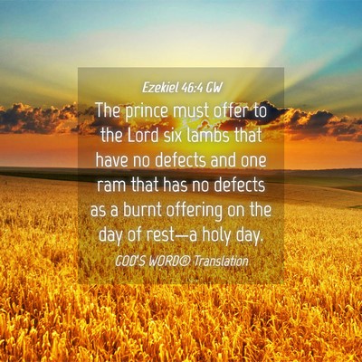 Picture 04 - Ezekiel 46:4 GW - The prince must offer to the Lord six lambs that - Bible Verse Picture
