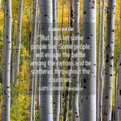 Picture 04 - Ezekiel 6:8 GW - “‘But I will let some people live. Some - Bible Verse Picture