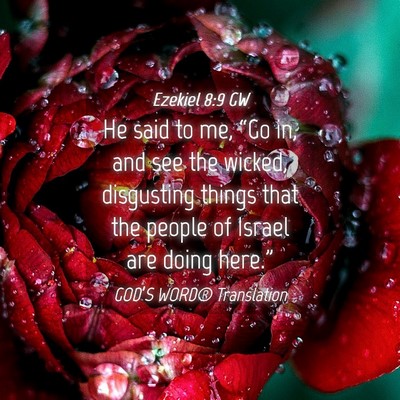 Picture 04 - Ezekiel 8:9 GW - He said to me, “Go in, and see the wicked, - Bible Verse Picture