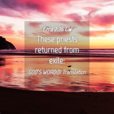 Picture 04 - Ezra 2:36 GW - These priests returned from - Bible Verse Picture