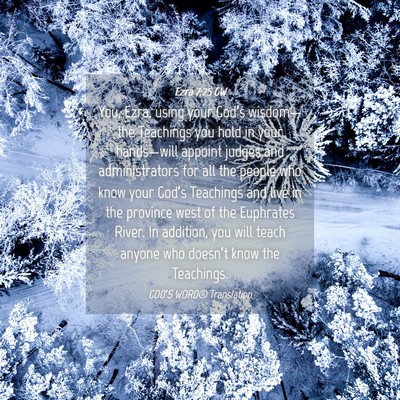 Picture 04 - Ezra 7:25 GW - You, Ezra, using your God’s wisdom—the - Bible Verse Picture