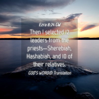 Picture 04 - Ezra 8:24 GW - Then I selected 12 leaders from the - Bible Verse Picture