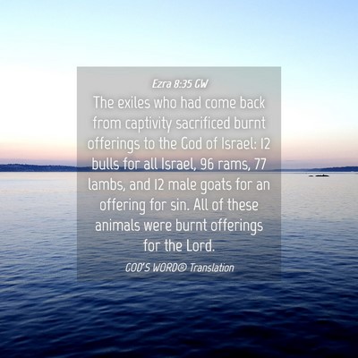 Picture 04 - Ezra 8:35 GW - The exiles who had come back from captivity - Bible Verse Picture