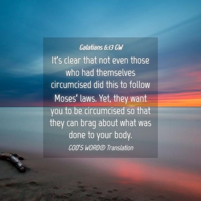 Picture 04 - Galatians 6:13 GW - It’s clear that not even those who had - Bible Verse Picture