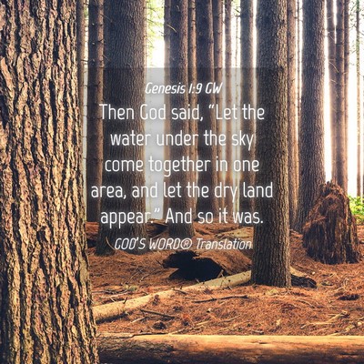 Picture 04 - Genesis 1:9 GW - Then God said, “Let the water under the sky - Bible Verse Picture