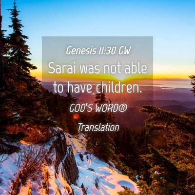 Picture 04 - Genesis 11:30 GW - Sarai was not able to have - Bible Verse Picture