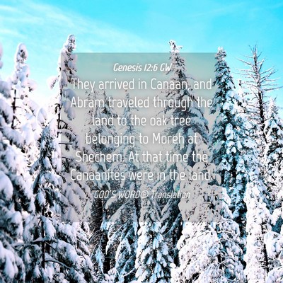 Picture 04 - Genesis 12:6 GW - They arrived in Canaan, and Abram traveled - Bible Verse Picture