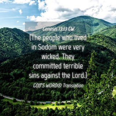 Picture 04 - Genesis 13:13 GW - (The people who lived in Sodom were very wicked. - Bible Verse Picture