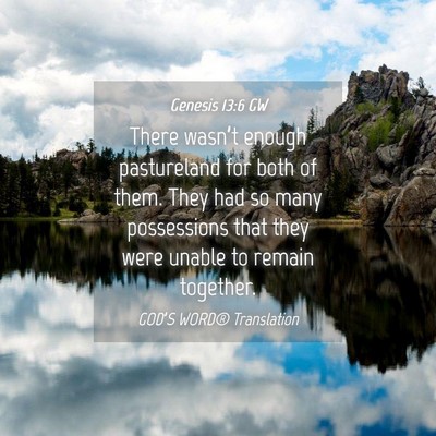Picture 04 - Genesis 13:6 GW - There wasn’t enough pastureland for both of - Bible Verse Picture