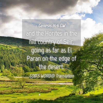 Picture 04 - Genesis 14:6 GW - and the Horites in the hill country of Seir, - Bible Verse Picture