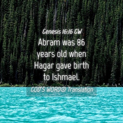 Picture 04 - Genesis 16:16 GW - Abram was 86 years old when Hagar gave birth to - Bible Verse Picture