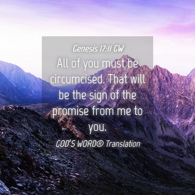 Picture 04 - Genesis 17:11 GW - All of you must be circumcised. That will be the - Bible Verse Picture