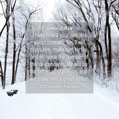 Picture 04 - Genesis 17:20 GW - I have heard your request about Ishmael. Yes, I - Bible Verse Picture