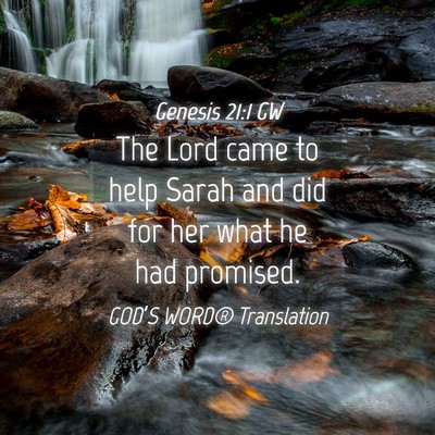 Picture 04 - Genesis 21:1 GW - The Lord came to help Sarah and did for her what - Bible Verse Picture