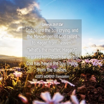 Picture 04 - Genesis 21:17 GW - God heard the boy crying, and the Messenger of - Bible Verse Picture