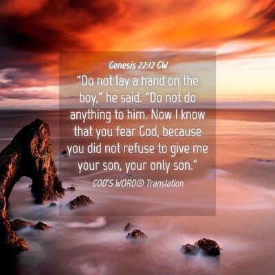Picture 04 - Genesis 22:12 GW - “Do not lay a hand on the boy,” he said. - Bible Verse Picture