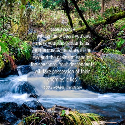 Picture 04 - Genesis 22:17 GW - I will certainly bless you and make your - Bible Verse Picture