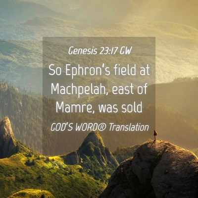 Picture 04 - Genesis 23:17 GW - So Ephron’s field at Machpelah, east of Mamre, - Bible Verse Picture