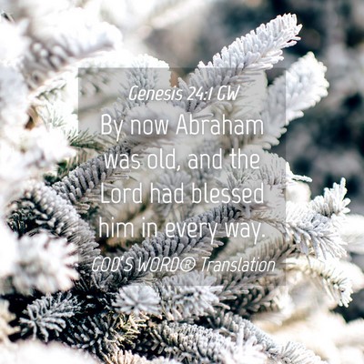 Picture 04 - Genesis 24:1 GW - By now Abraham was old, and the Lord had blessed - Bible Verse Picture