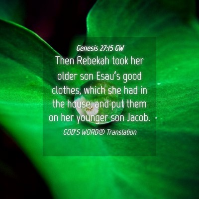 Picture 04 - Genesis 27:15 GW - Then Rebekah took her older son Esau’s good - Bible Verse Picture