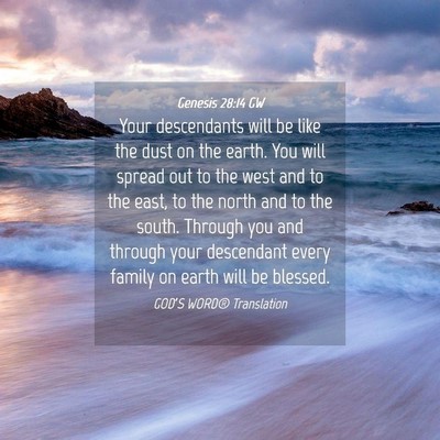 Picture 04 - Genesis 28:14 GW - Your descendants will be like the dust on the - Bible Verse Picture