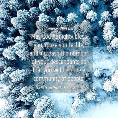 Picture 04 - Genesis 28:3 GW - May God Almighty bless you, make you fertile, and - Bible Verse Picture