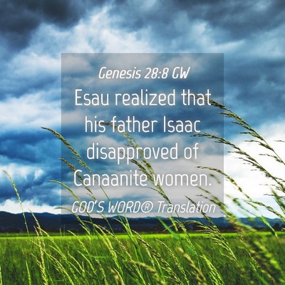 Picture 04 - Genesis 28:8 GW - Esau realized that his father Isaac disapproved - Bible Verse Picture