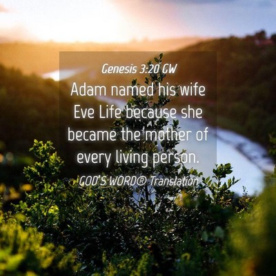 Picture 04 - Genesis 3:20 GW - Adam named his wife Eve Life because she became - Bible Verse Picture