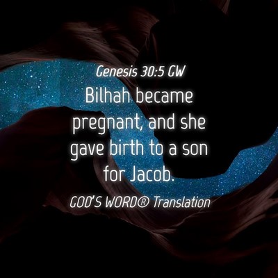Picture 04 - Genesis 30:5 GW - Bilhah became pregnant, and she gave birth to a - Bible Verse Picture