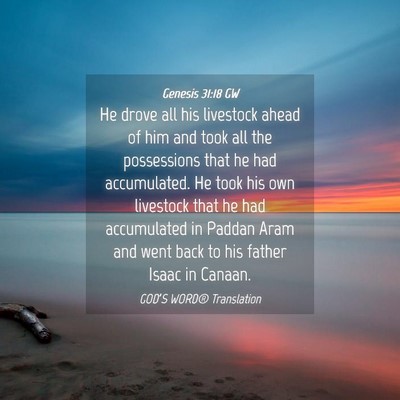 Picture 04 - Genesis 31:18 GW - He drove all his livestock ahead of him and took - Bible Verse Picture