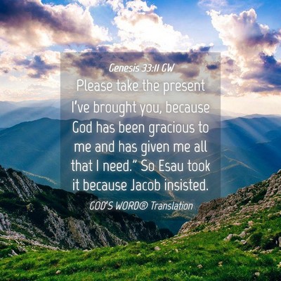 Picture 04 - Genesis 33:11 GW - Please take the present I’ve brought you, - Bible Verse Picture