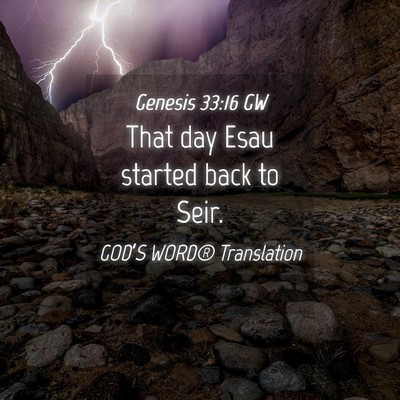 Picture 04 - Genesis 33:16 GW - That day Esau started back to - Bible Verse Picture