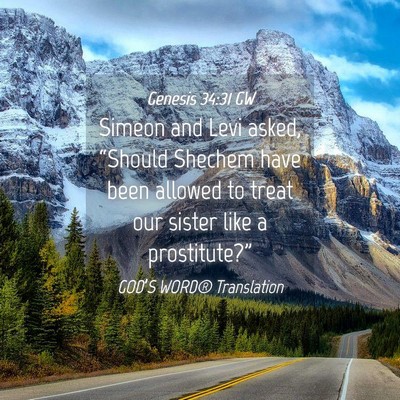 Picture 04 - Genesis 34:31 GW - Simeon and Levi asked, “Should Shechem have - Bible Verse Picture
