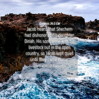 Picture 04 - Genesis 34:5 GW - Jacob heard that Shechem had dishonored his - Bible Verse Picture
