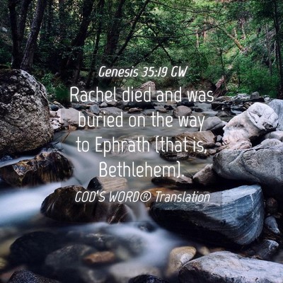 Picture 04 - Genesis 35:19 GW - Rachel died and was buried on the way to Ephrath - Bible Verse Picture