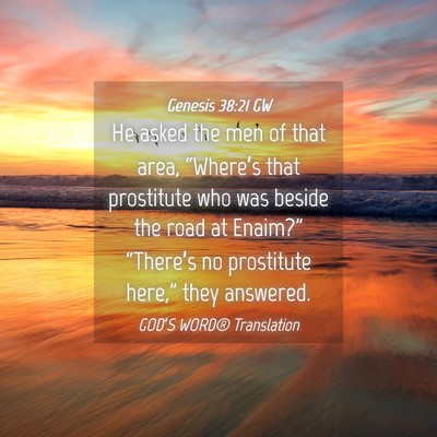 Picture 04 - Genesis 38:21 GW - He asked the men of that area, “Where’s that - Bible Verse Picture