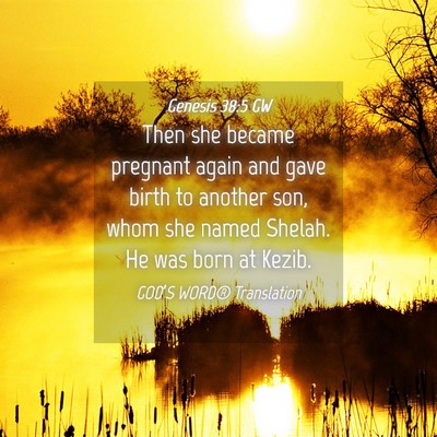Picture 04 - Genesis 38:5 GW - Then she became pregnant again and gave birth to - Bible Verse Picture