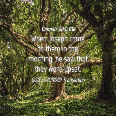 Picture 04 - Genesis 40:6 GW - When Joseph came to them in the morning, he saw - Bible Verse Picture