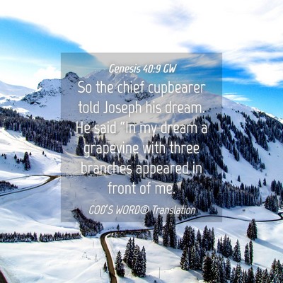 Picture 04 - Genesis 40:9 GW - So the chief cupbearer told Joseph his dream. He - Bible Verse Picture