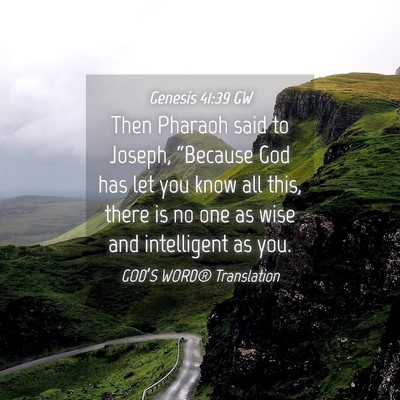 Picture 04 - Genesis 41:39 GW - Then Pharaoh said to Joseph, “Because God has - Bible Verse Picture