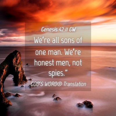 Picture 04 - Genesis 42:11 GW - We’re all sons of one man. We’re honest men, - Bible Verse Picture