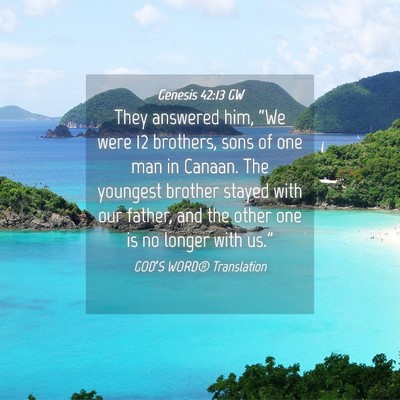 Picture 04 - Genesis 42:13 GW - They answered him, “We were 12 brothers, sons - Bible Verse Picture