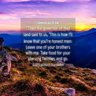 Picture 04 - Genesis 42:33 GW - “Then the governor of that land said to us, - Bible Verse Picture