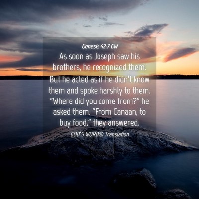 Picture 04 - Genesis 42:7 GW - As soon as Joseph saw his brothers, he recognized - Bible Verse Picture