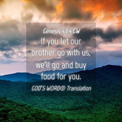 Picture 04 - Genesis 43:4 GW - If you let our brother go with us, we’ll go and - Bible Verse Picture