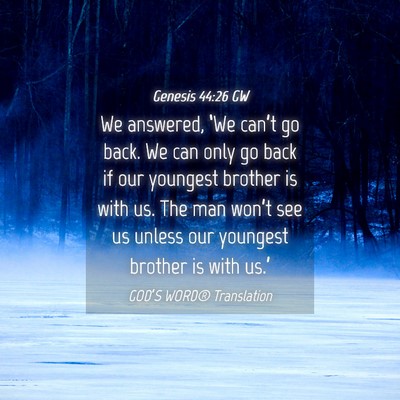 Picture 04 - Genesis 44:26 GW - We answered, ‘We can’t go back. We can only - Bible Verse Picture