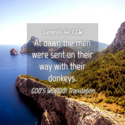 Picture 04 - Genesis 44:3 GW - At dawn the men were sent on their way with their - Bible Verse Picture