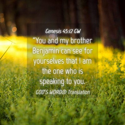 Picture 04 - Genesis 45:12 GW - “You and my brother Benjamin can see for - Bible Verse Picture