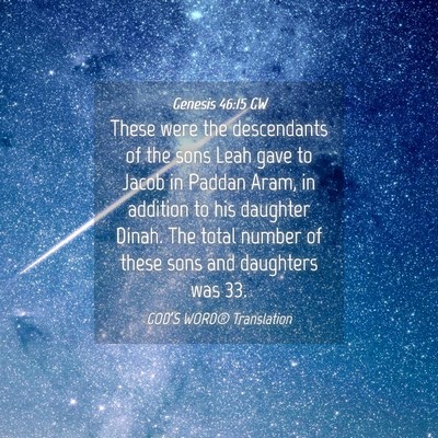 Picture 04 - Genesis 46:15 GW - These were the descendants of the sons Leah gave - Bible Verse Picture