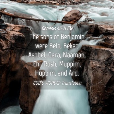 Picture 04 - Genesis 46:21 GW - The sons of Benjamin were Bela, Beker, Ashbel, - Bible Verse Picture